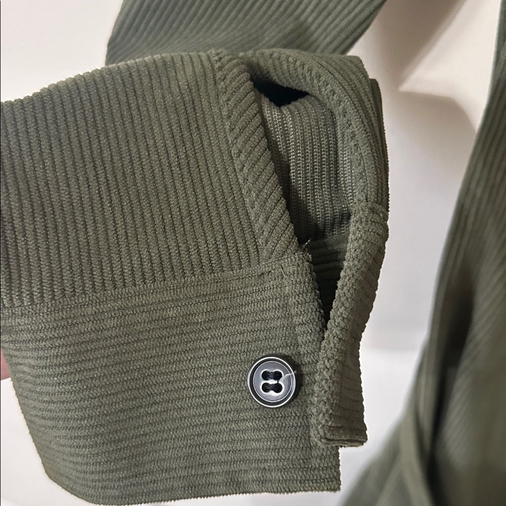 NWOT Tuckernuck Olive Wide Wale Corduroy Tara Shirt Dress - Picture 5 of 9
